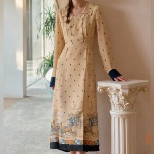 Simple Retro Elizabeth Retro Printed Dress